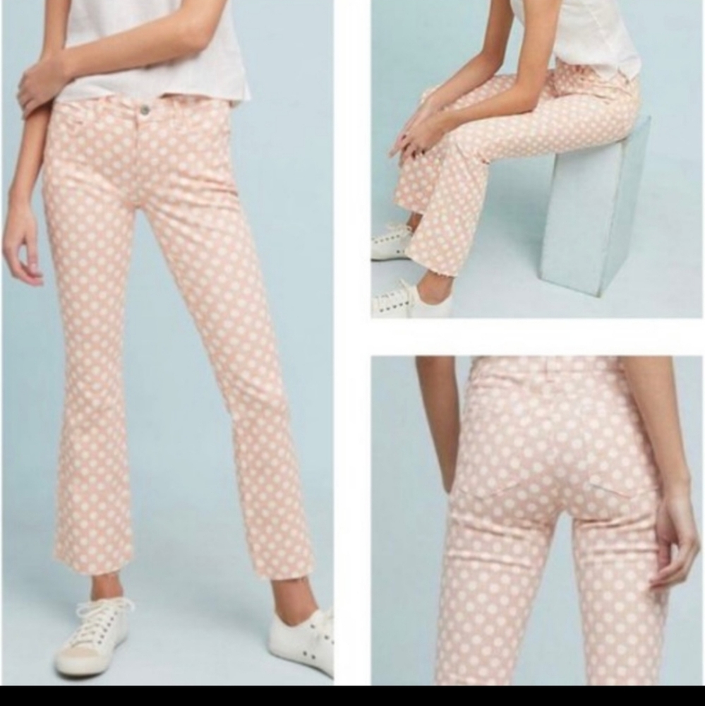 Pilcro Orange Polka Dot Crop Pants Sz 29
